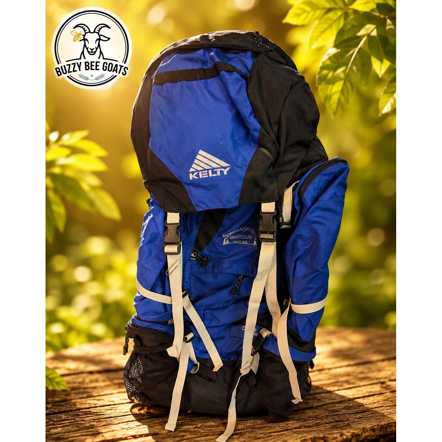 Vintage Kelty External Frame Hiking Backpack Blue Camping Pack Outdoor